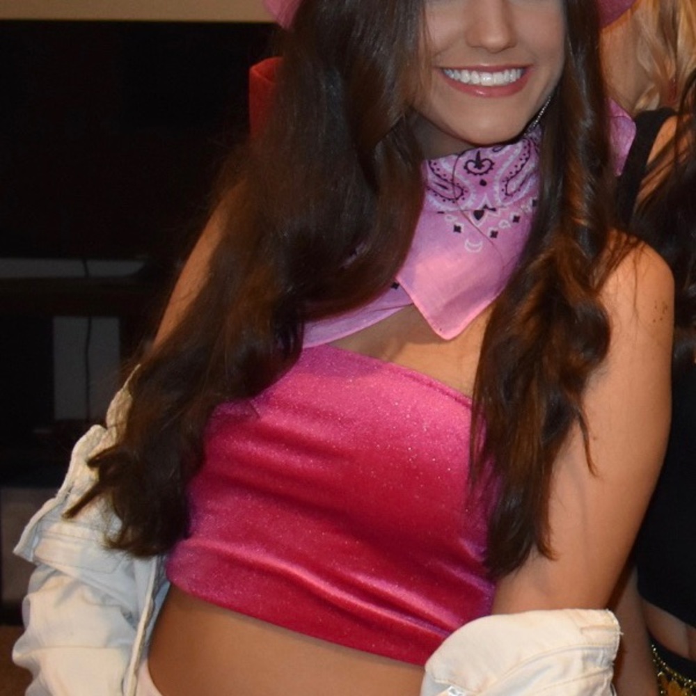 Pink sparkly crop top